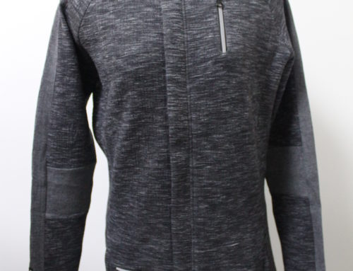 Women’s Dk Heather Grey Knitted Block Print Long Jacket